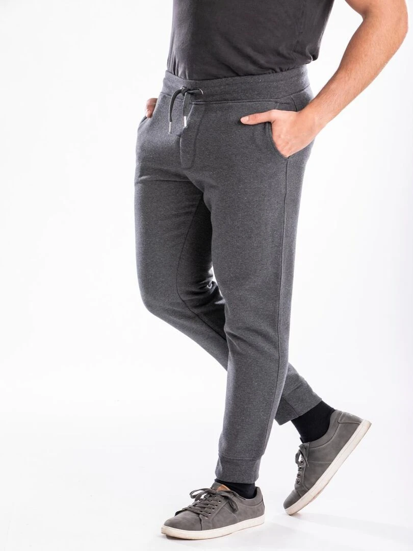 Pantalon de détente élastiqué en molleton gratté KIMEO 'Rica Lewis'   Gris