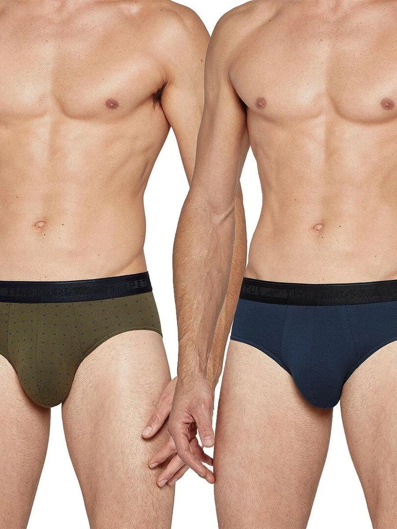 Pack 2 slips uni et imprimé en coton Azurite Vert
