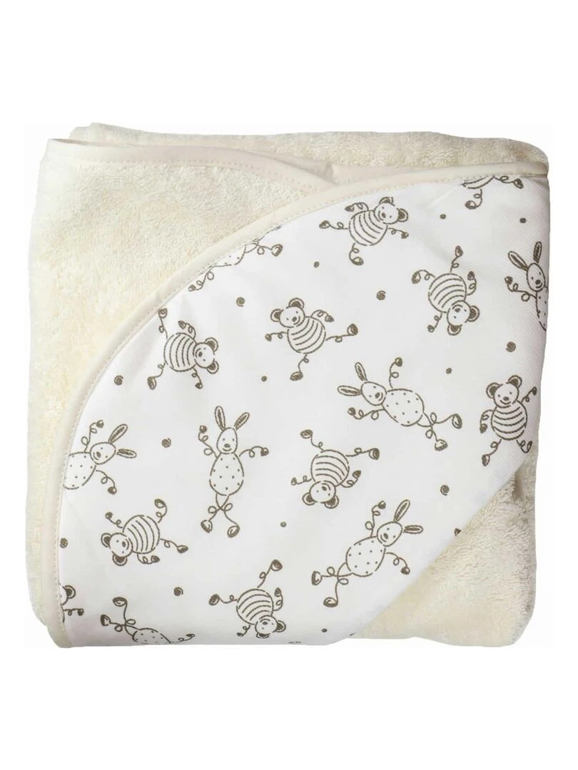 Cape de bain bébé éponge 480gr m² TOURNICOTIN Ecru