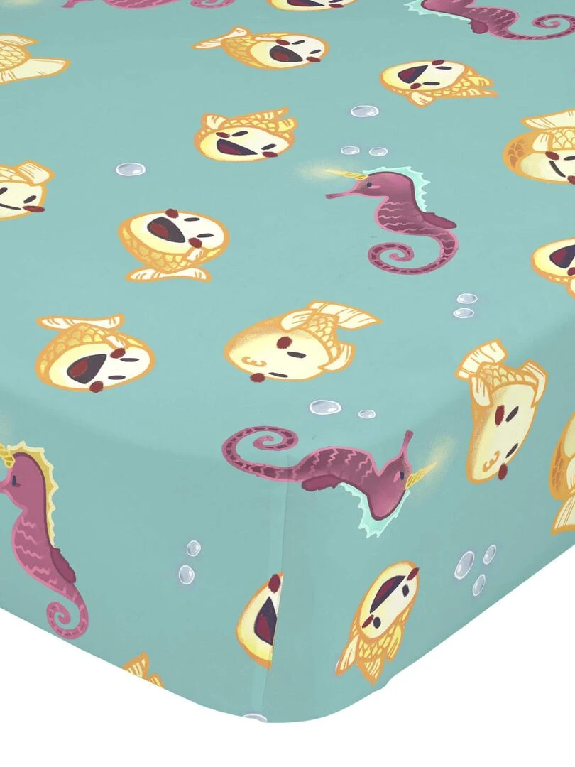 Drap housse Happy mermaid "Happyfriday" Blanc