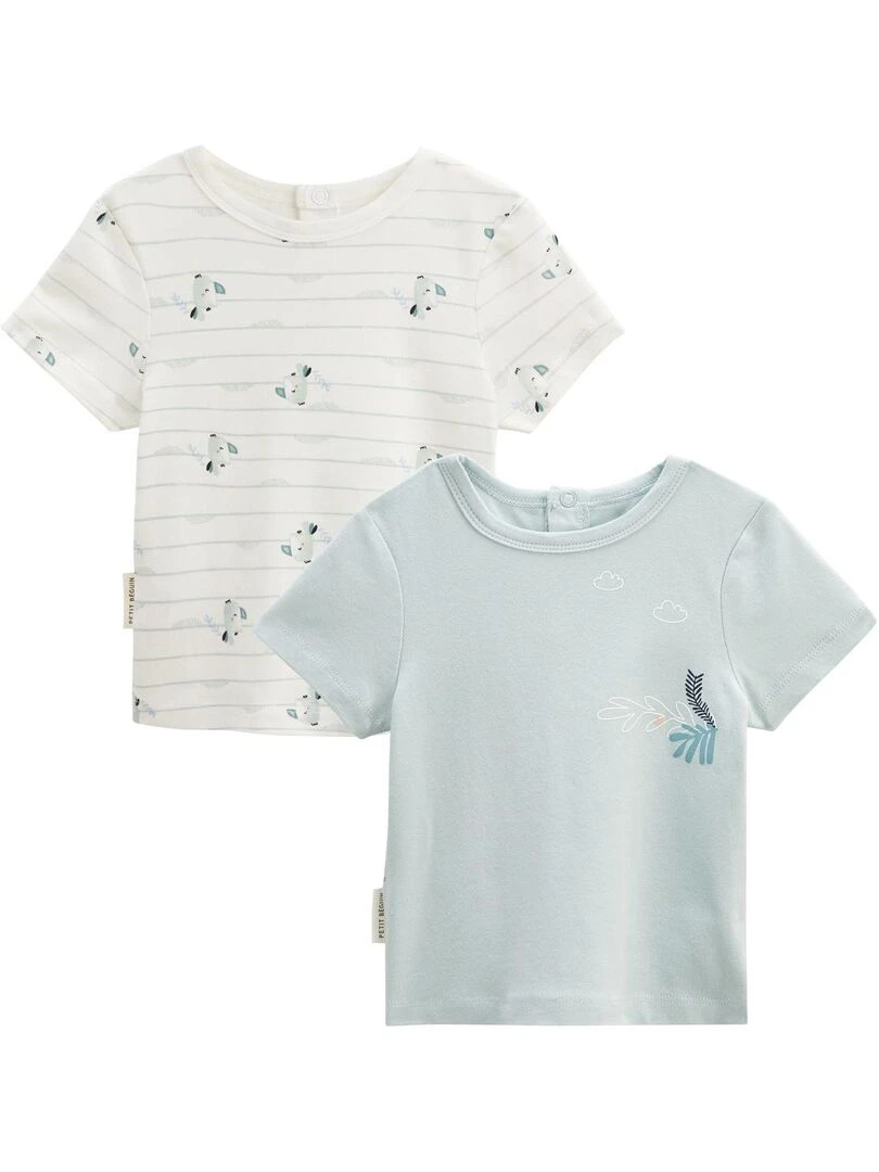 Lot de 2 t shirts bébé manches courtes Kimi Ecru