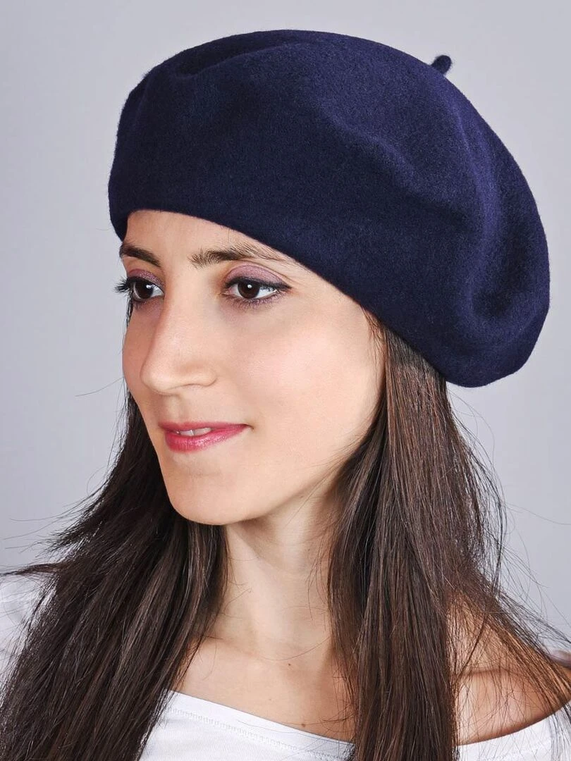 Béret Feutre de Laine Yva Made in UE Bleu marine