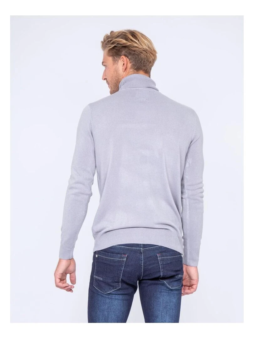 Pull col roulé aspect cachemire LOVOU Gris clair
