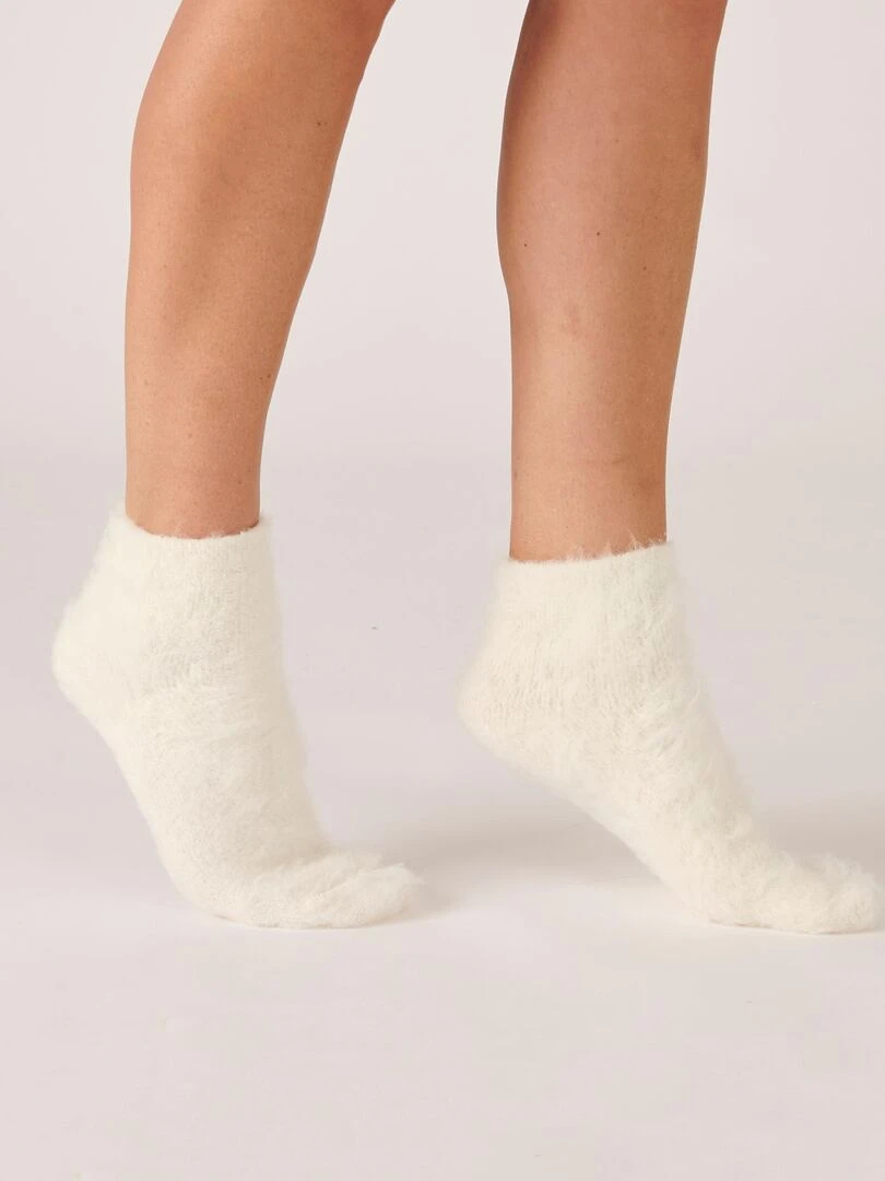 Mi chaussettes de lit réversibles Thermolactyl. Damart Blanc