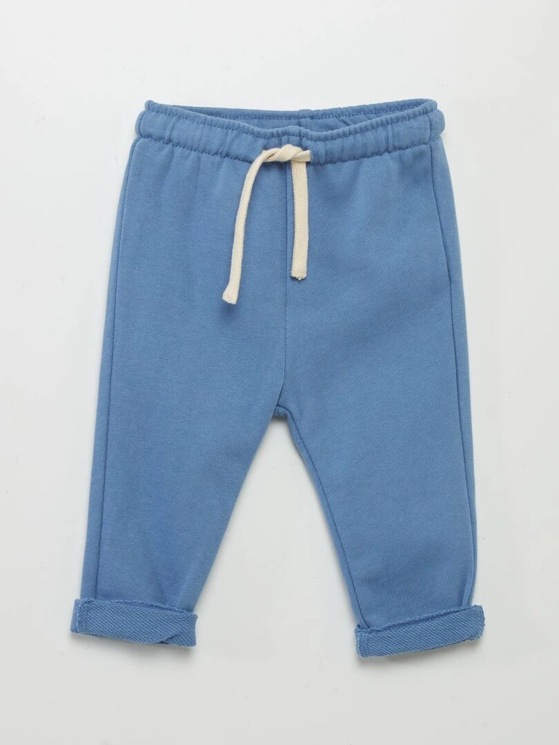 Pantalon jogging en french terry bleu
