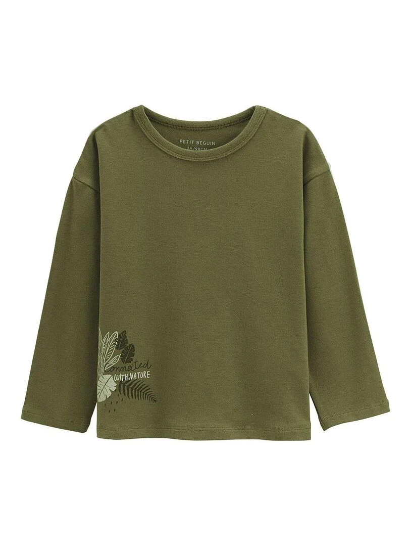 Lot de 2 t shirts enfant manches longues Caracas   Kaki