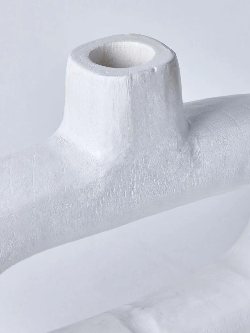 Vase oval bois MATISSE   Blanc