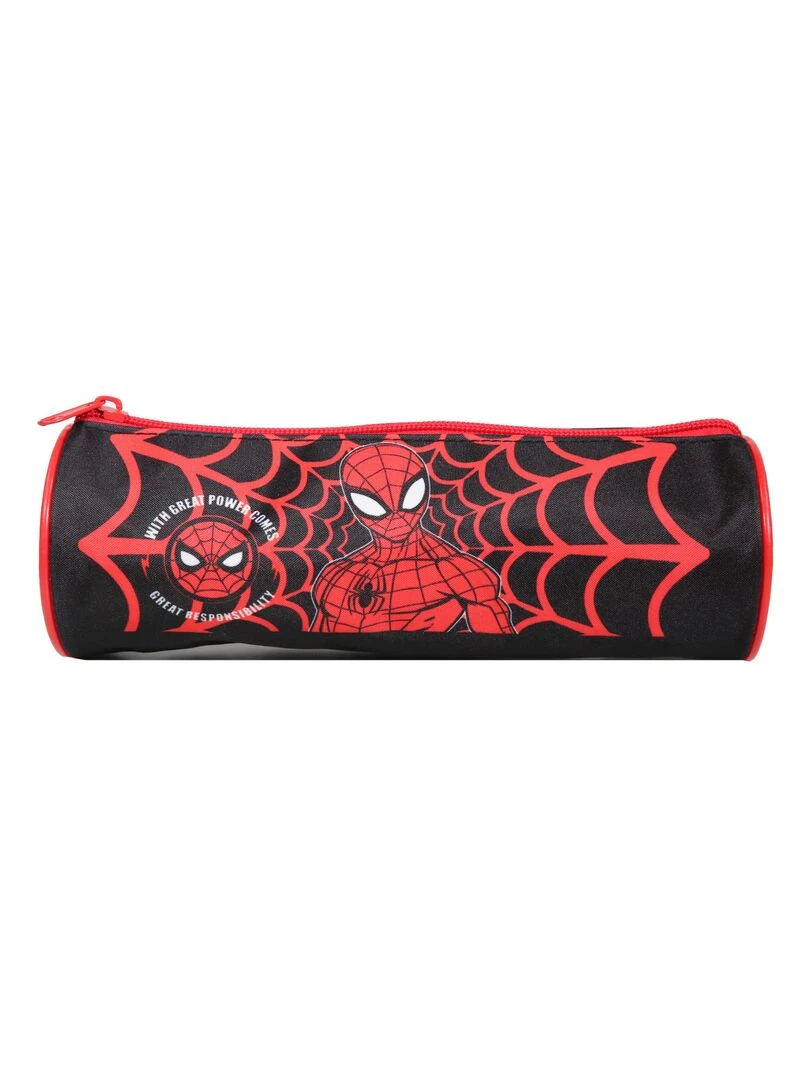 BAGTROTTER Trousse scolaire ronde Marvel Spider Man Noire Toile d'araignée Noir