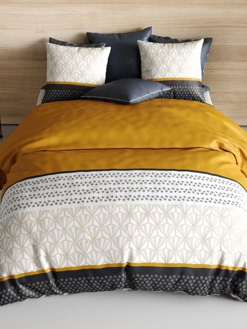 Housse de couette Rizzo + taie(s) coton 57 fils Gris