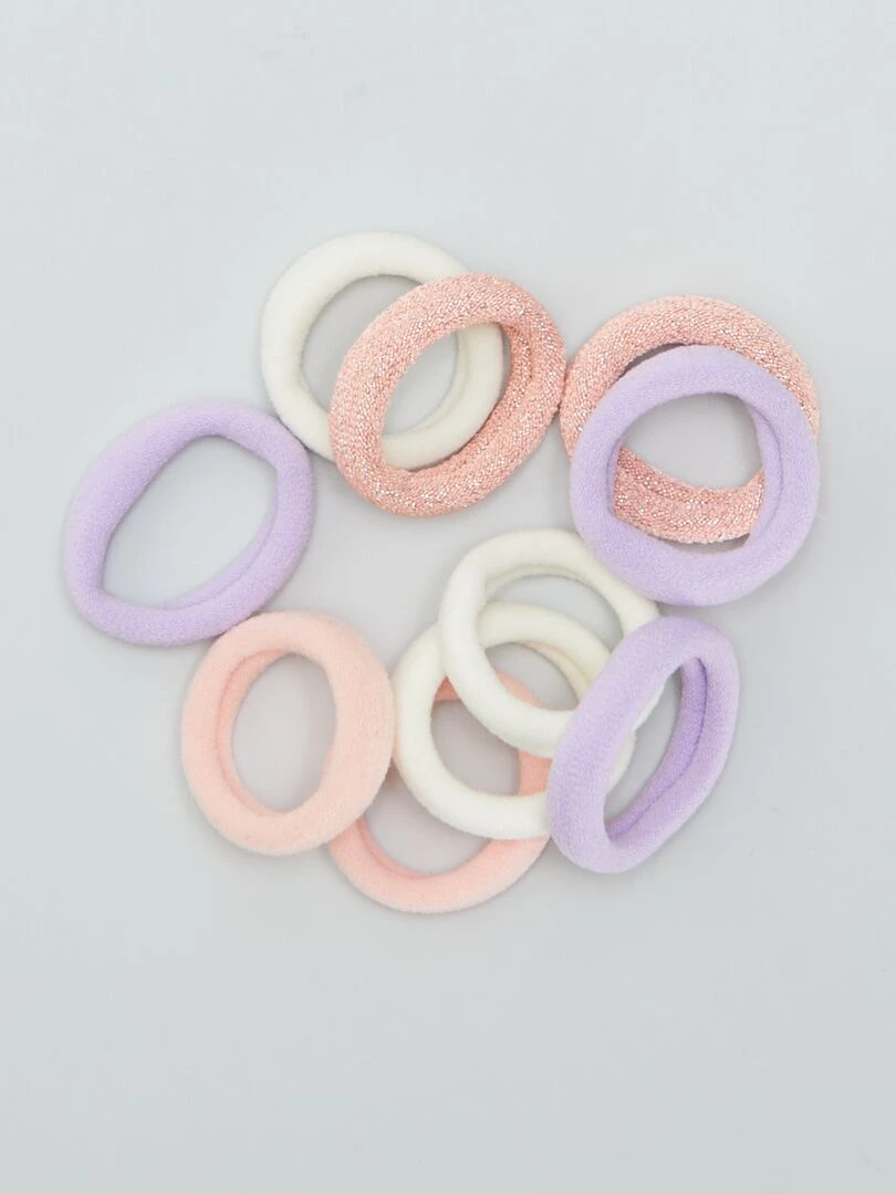 Lot de 10 chouchous élastiqués Rose