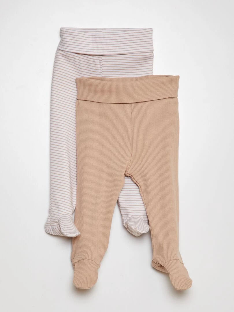 Lot de leggings en coton 2 pièces Marron