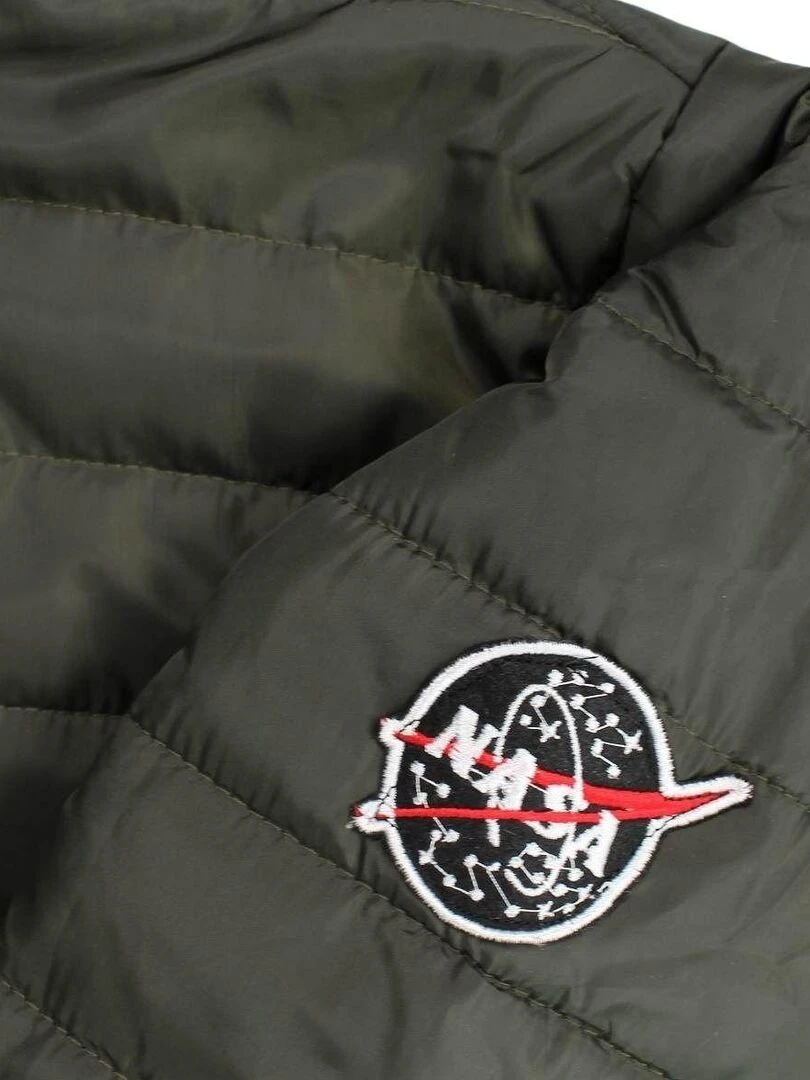 Nasa   Parka homme imprimé logo   Kaki