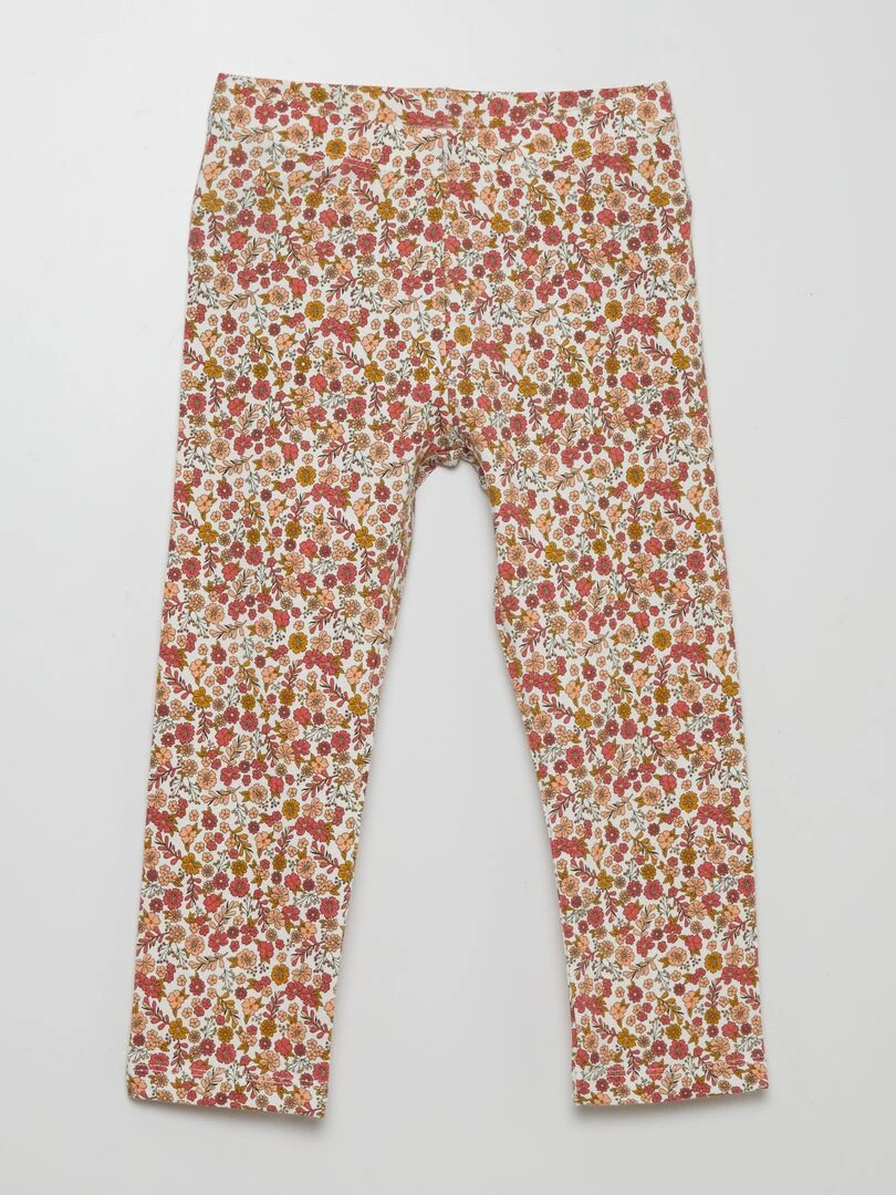 Legging 3/4 à taille élastiquée Rouge/rose/blanc