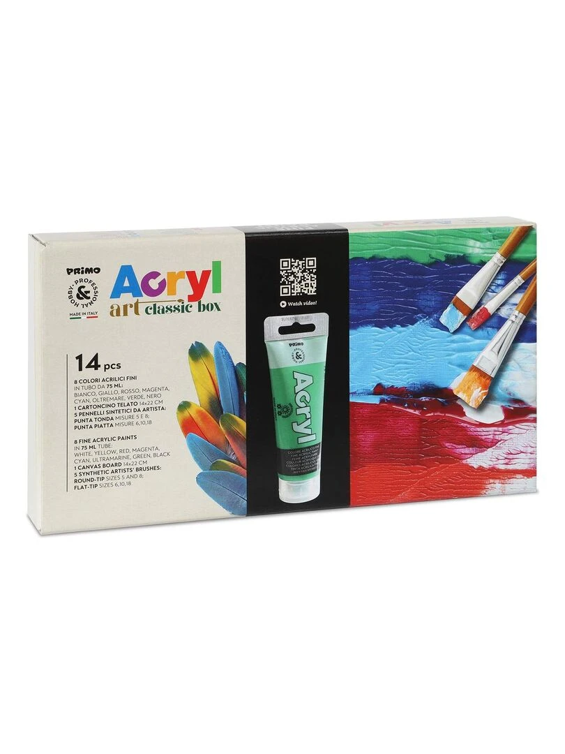 Coffret 8 peintures acrylique et accessoires N/A