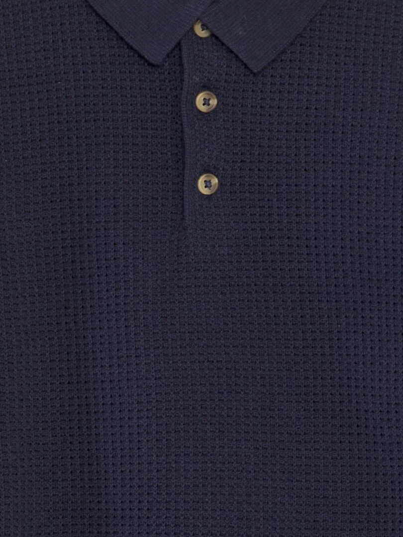 Polo maille tricot coupe loose   bleu marine