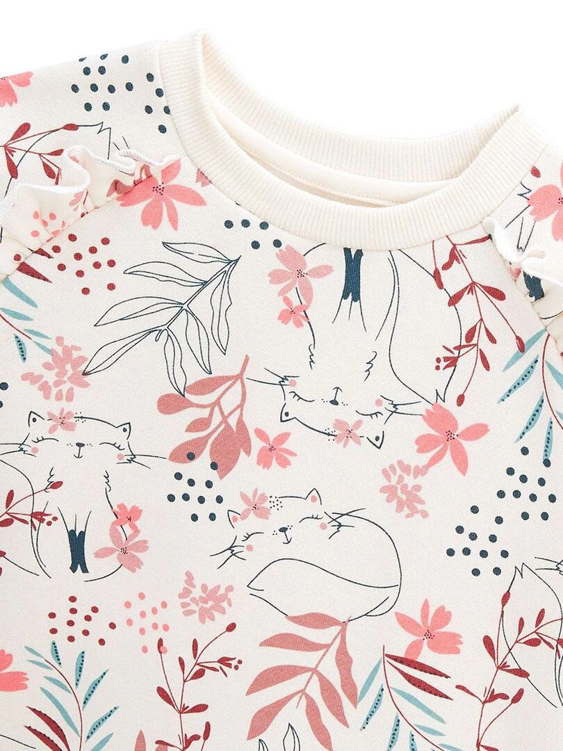 Robe bébé en molleton Rosa   Ecru