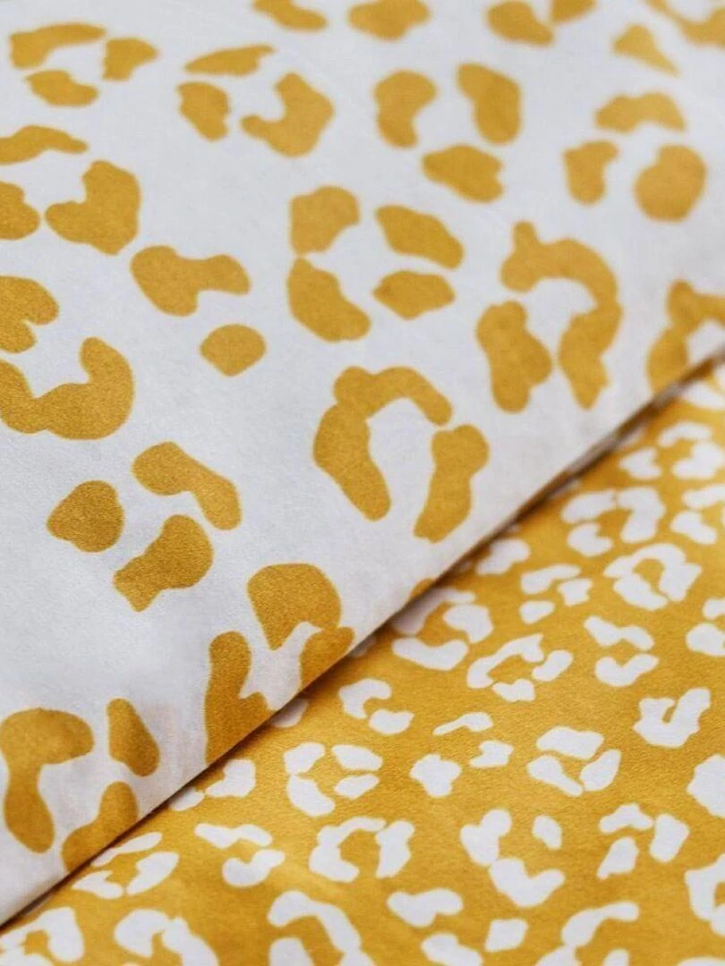 Housse de couette 140x200 Funny 2.7 + 1 taie 100% coton 57 fils   Jaune
