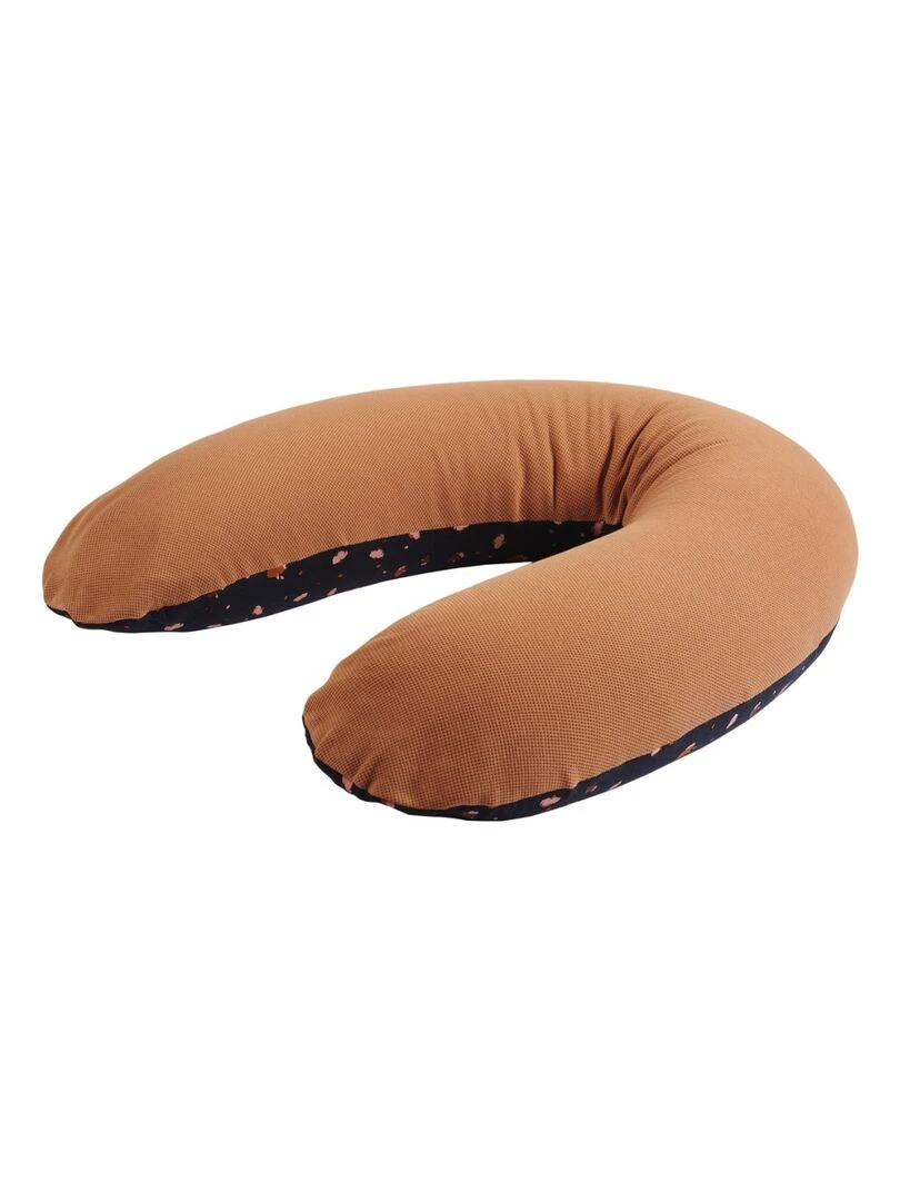 Candide   Coussin de maternité et d'allaitement jersey fleurs/cassonade   Bleu Marron