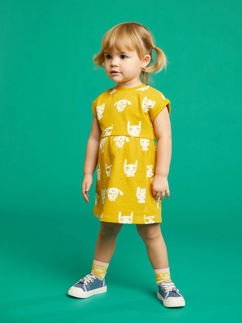 Robe en molleton X Little Bad Wolf   Jaune/blanc