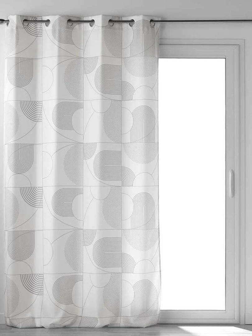 Lot de 2 rideaux Esquisse   Blanc