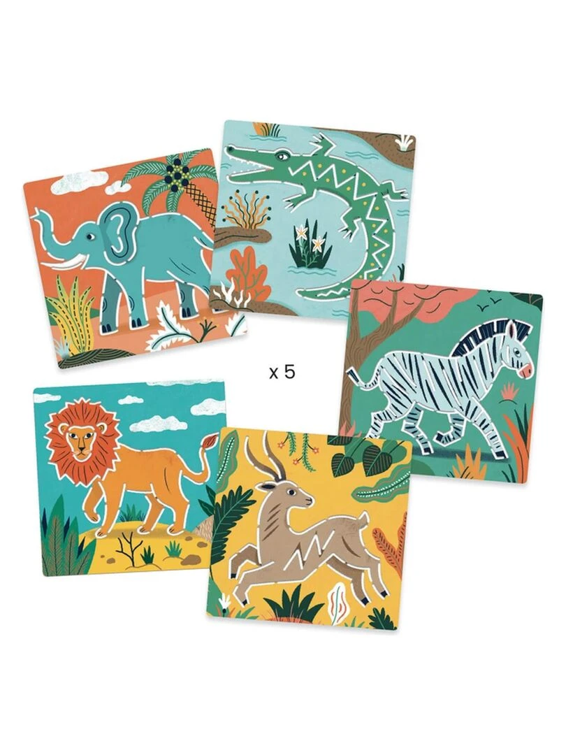 Pochoirs Par 5 Theme Animaux Sauvages   N/A