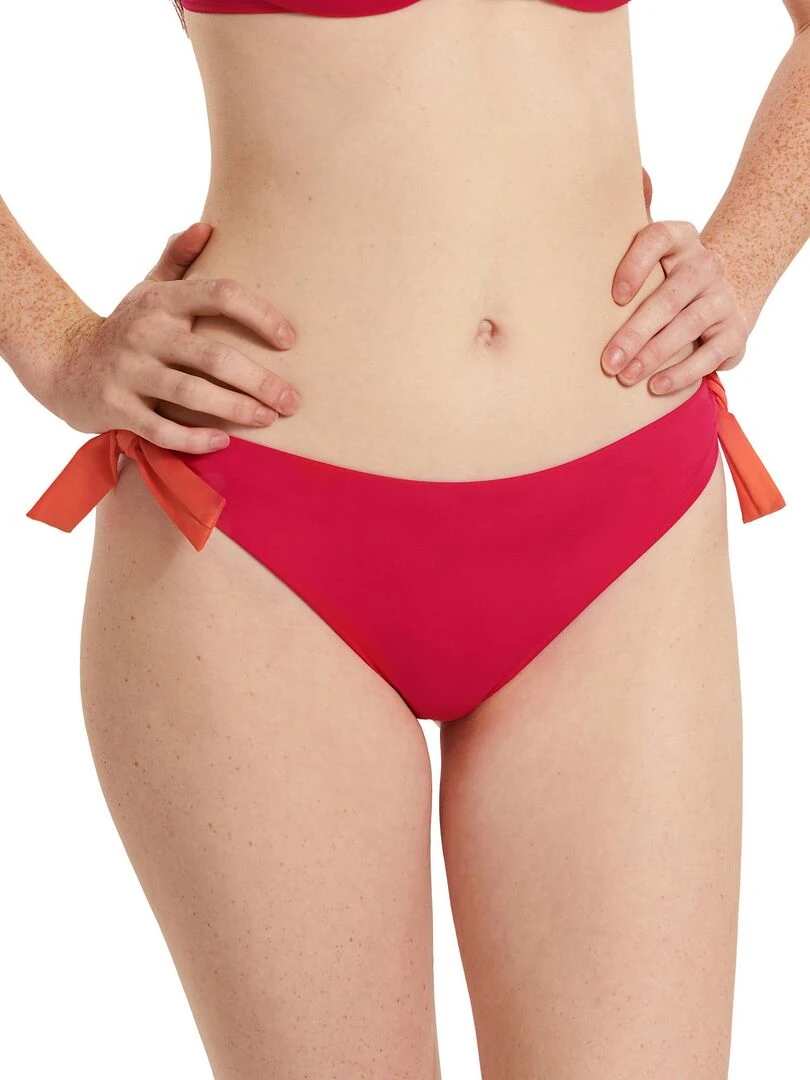 Bas maillot slip de bain à nouettes amovibles Laos Rose