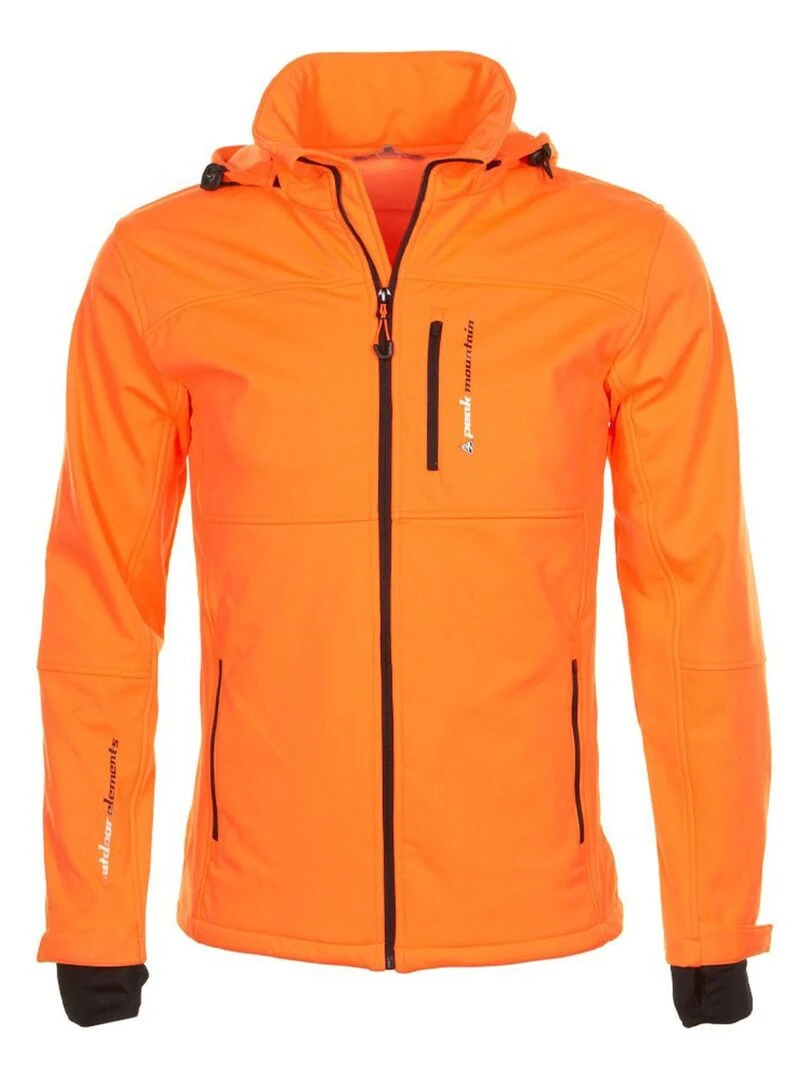Blouson softshell garçon ECANNE PEAK MOUNTAIN Orange