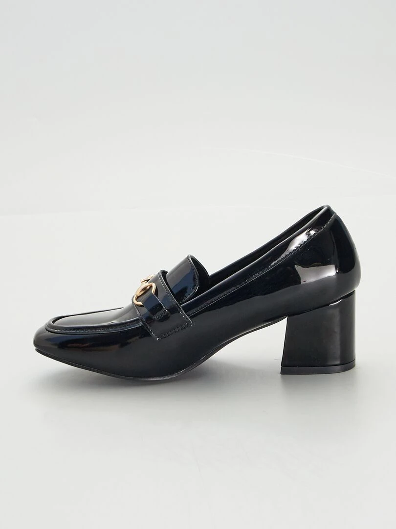 Mocassins à talons en vernis   Noir