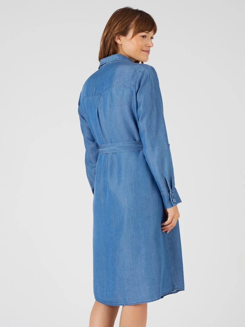 Robe fibres lyocell Tencel(TM)   Damart   Bleu