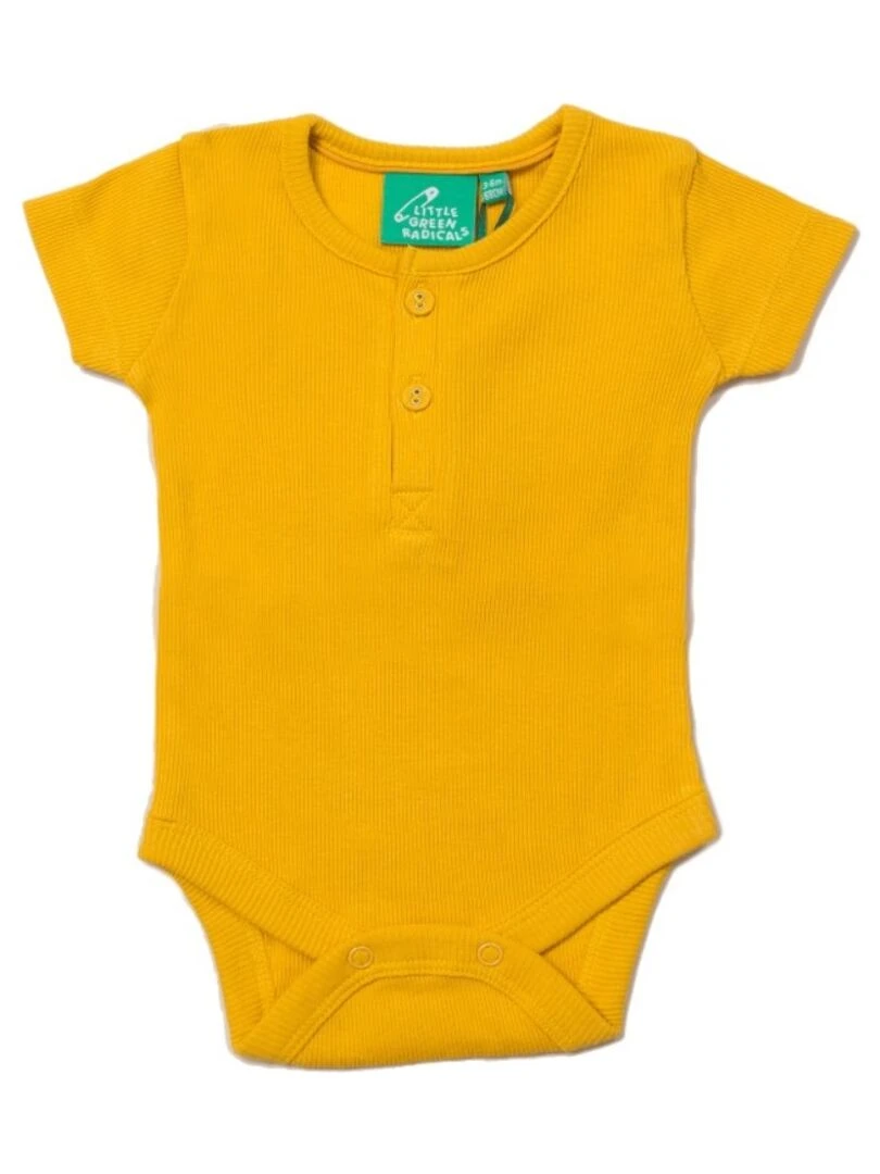 Body Bébé en Coton Bio Jaune Ocre Jaune