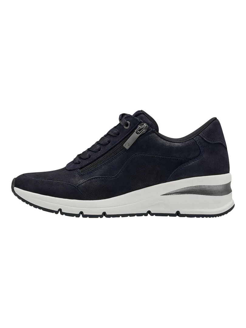 Basket Cuir Tamaris Bleu
