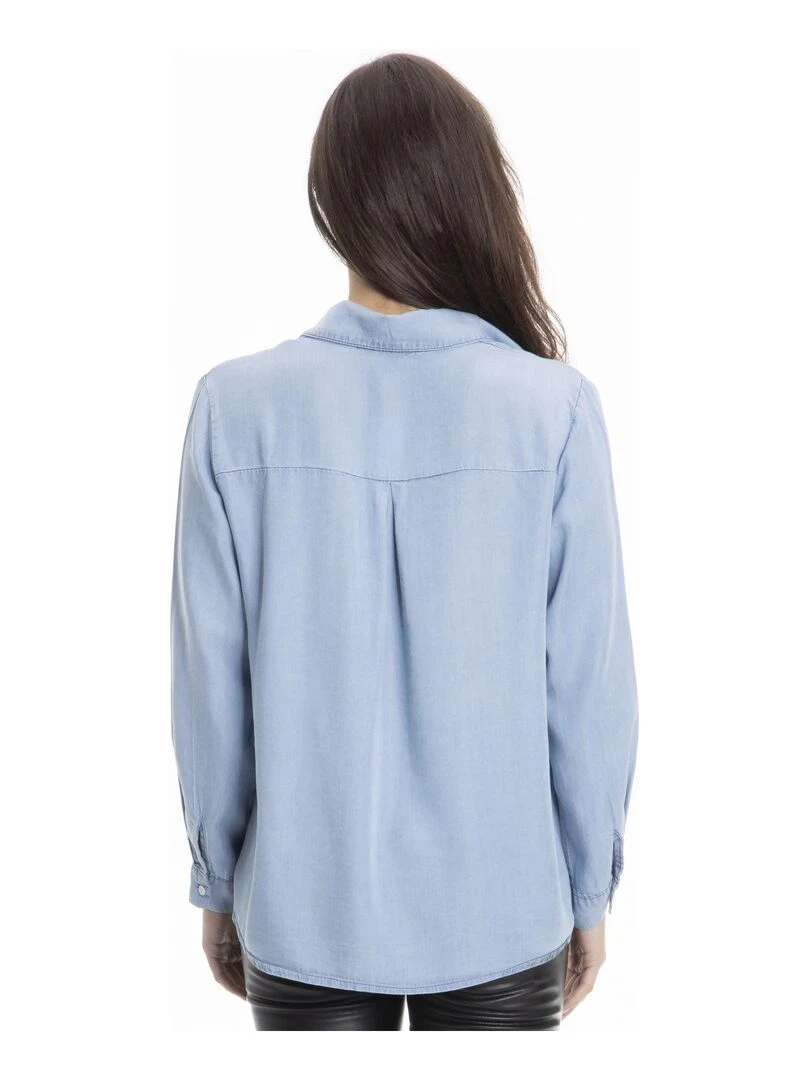 Chemise col italien CHANY   Gérard Pasquier   Bleu clair