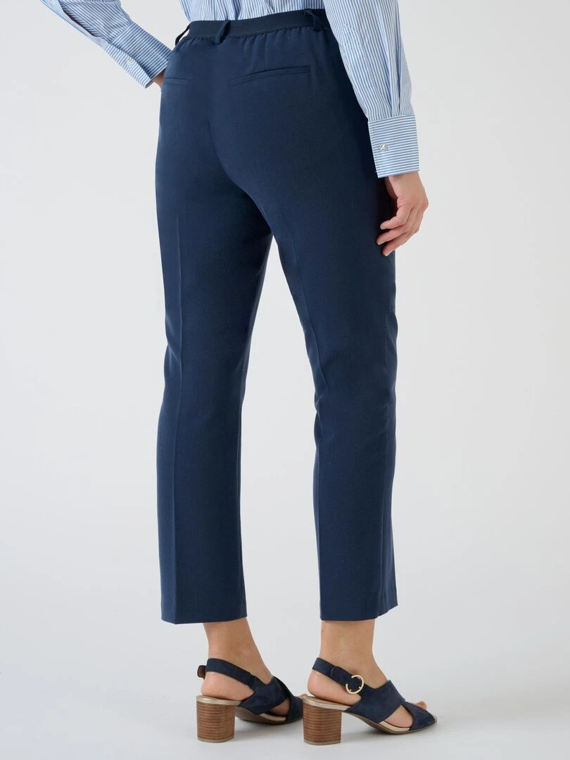 Pantalon 7/8ème enfilable bi stretch   Damart   Bleu marine
