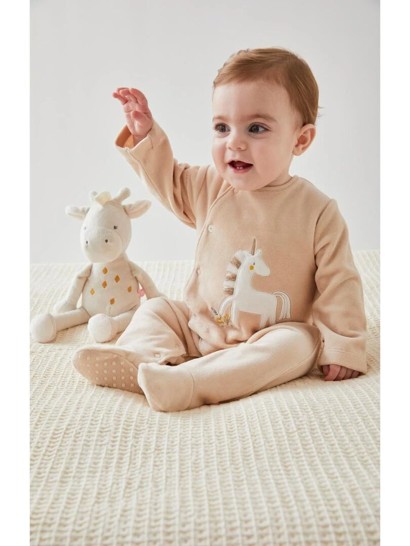 Pyjama 1 pièce licorne en velours    Noukie's   Beige