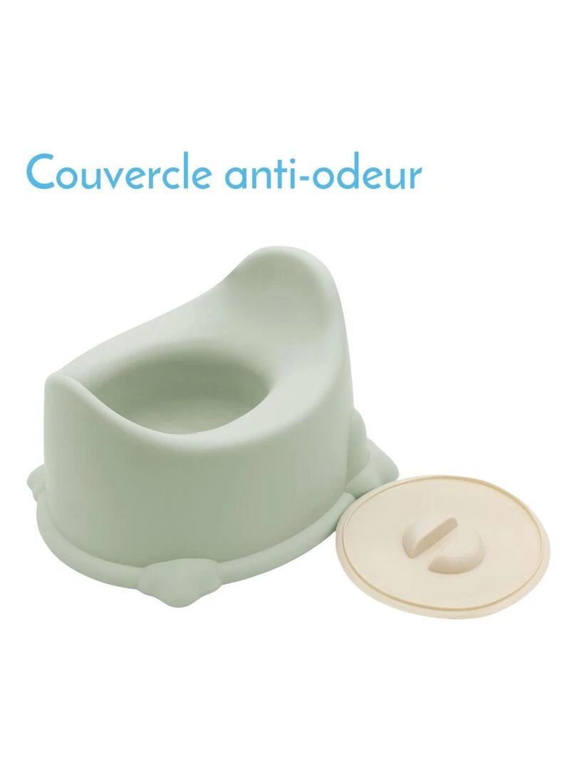 Lot de 2 pots de toilette pour bébé avec couvercle et poignée de transport   Monsieur Bébé   Vert