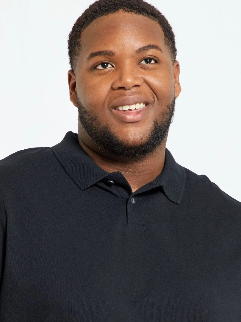 Polo en maille piqué   noir