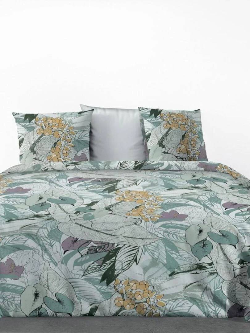 Housse de couette Zelia + taie(s) coton bio 57 fils Vert