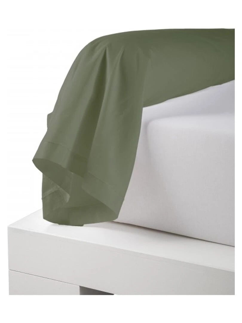 Taie de traversin uni en percale de coton Vert olive