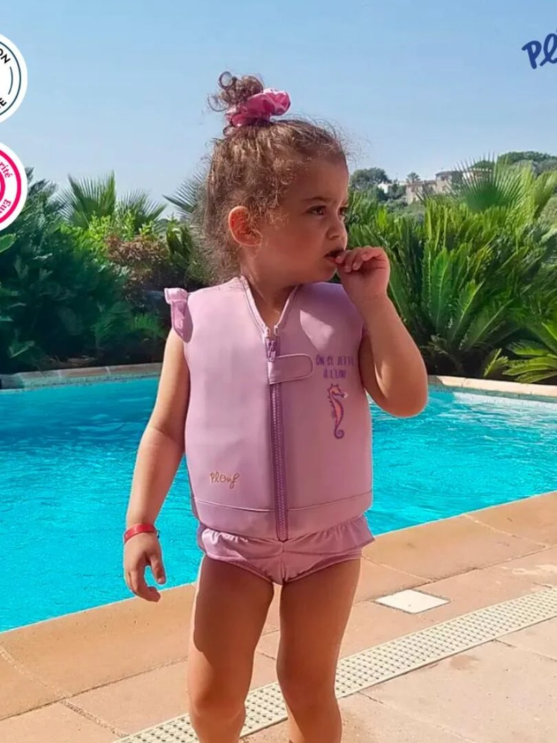 Maillot de Bain Hippocampe avec Flotteurs Accessoire de Natation Fille Parme