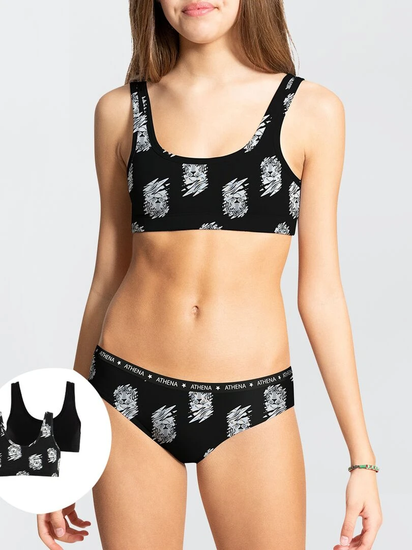 Lot de 2 brassières 'Athena' Noir