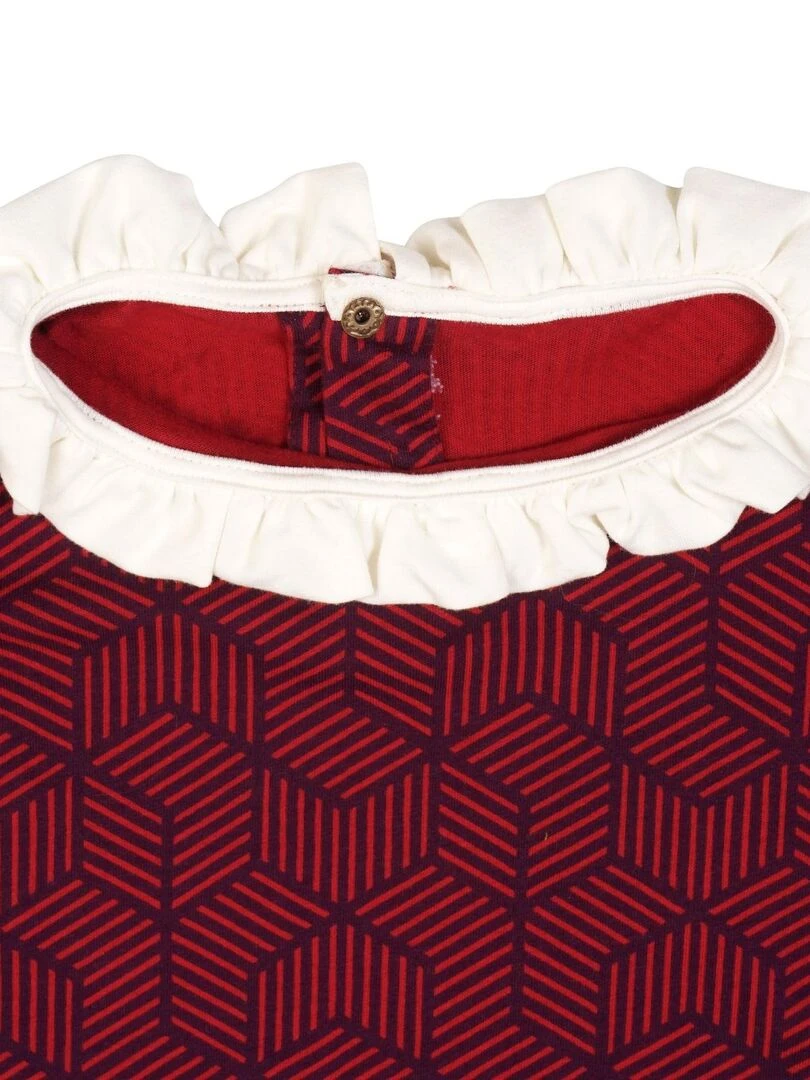 Tee shirt Manches Longues Fille  Rouge Bleu   CAMILLE   'LA FAUTE A VOLTAIRE'   Rouge