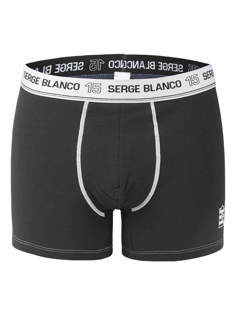 Lot de 4 Boxers coton homme avec surpiqûres Class Serge Blanco   Noir Bleu