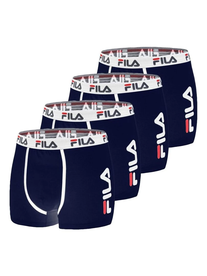 Lot de 4 Boxers Homme FILA 5040 coton couleur Navy Fila Bleu
