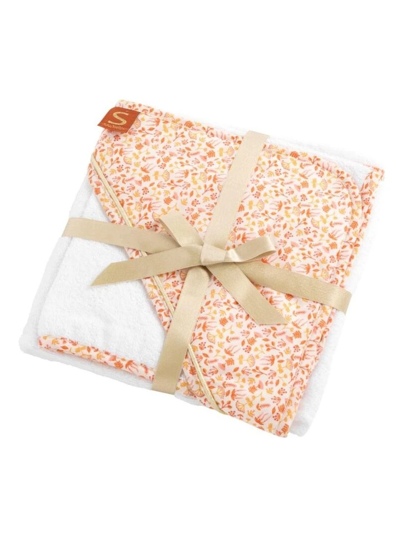Cape de bain + gant de toilette Esmée Rouge