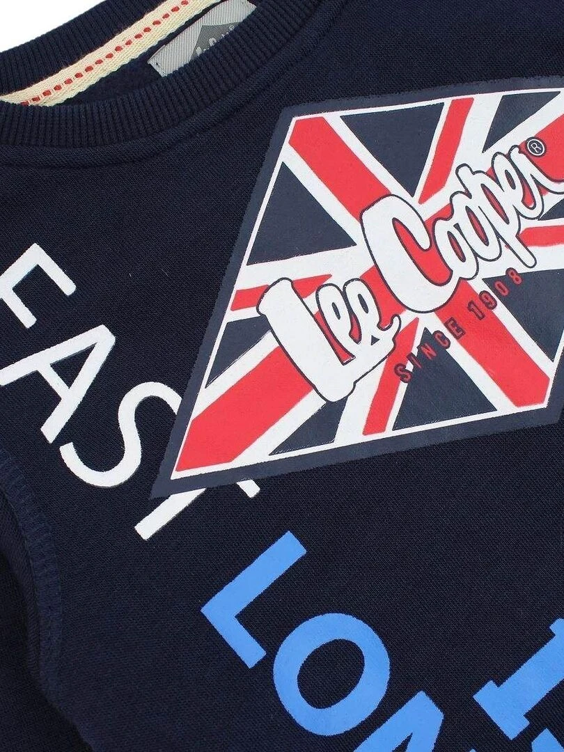 Lee Cooper   Sweat garçon imprimé logo   Bleu marine