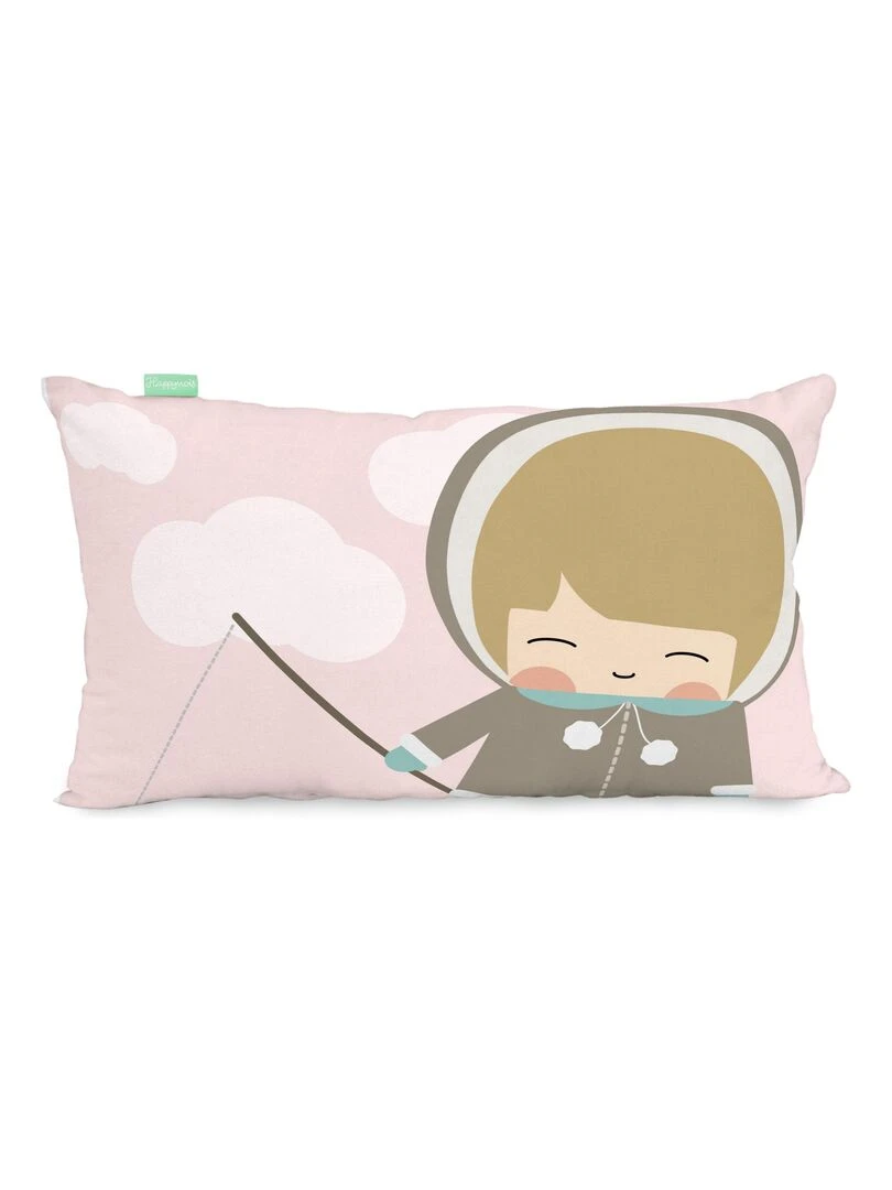Housse de coussin Skymo day "Happyfriday" Blanc