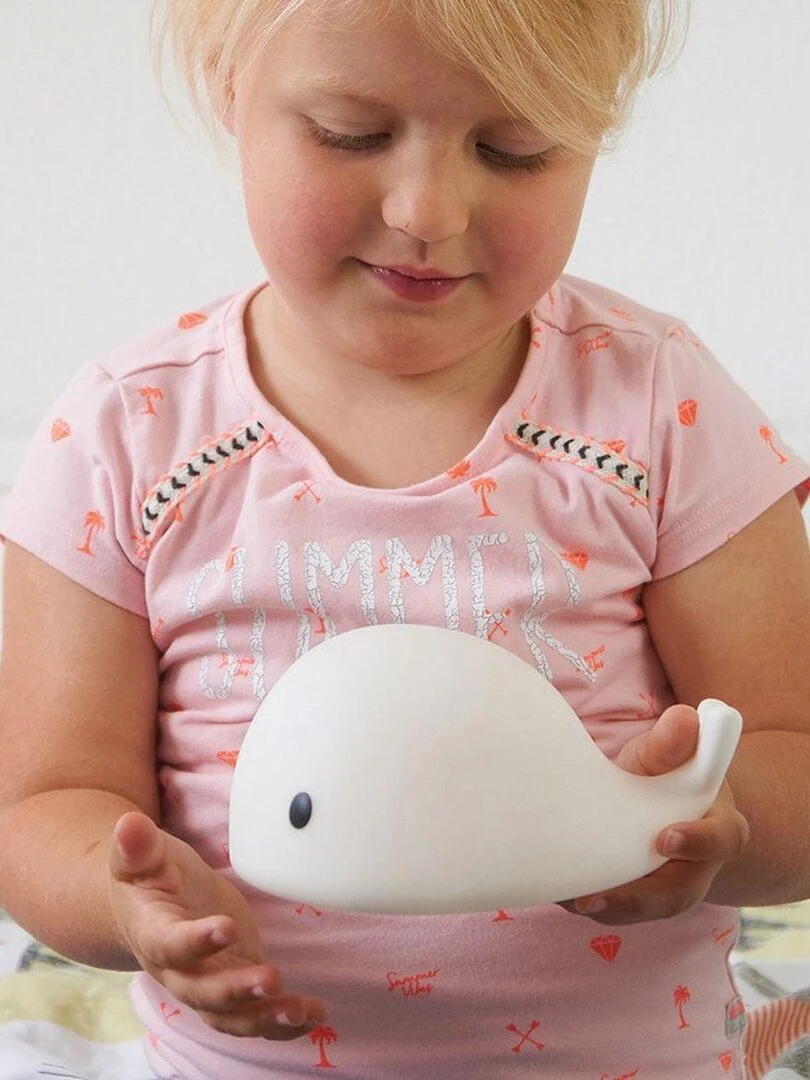 Veilleuse tactile baleine Moby (15 cm)   Blanc