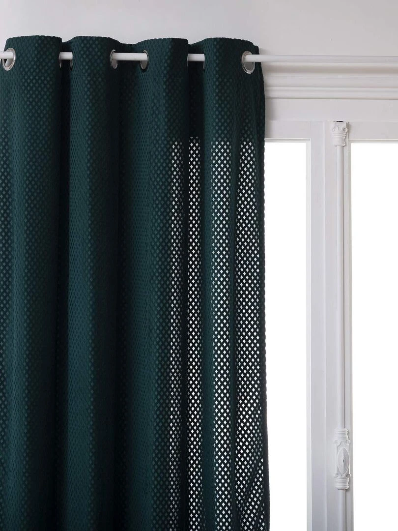 Rideau contemporain aux motifs velours Bleu canard