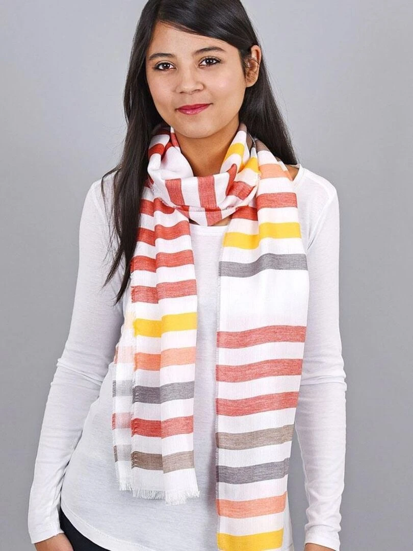 Echarpe légère Cotignac   Fabriqué en France   Orange