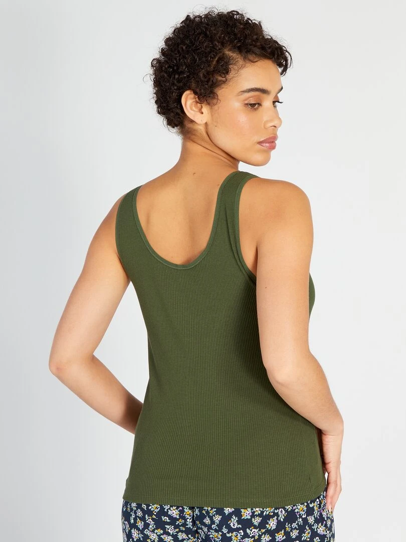 Débardeur en maille côtelée   Vert